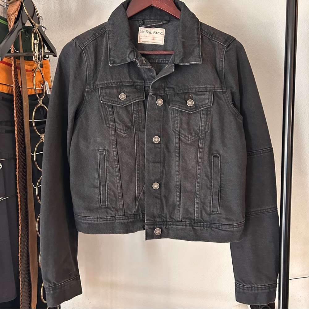 Free People Black Denim Jacket